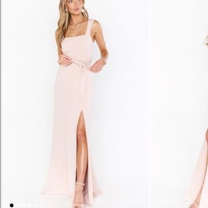 Show Me Your Mumu Paris Gown in dusty blush stretch